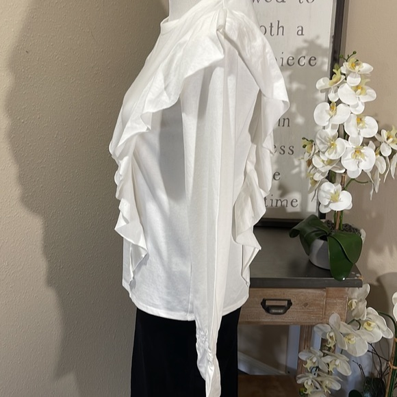 Elegant White Ruffle Long Sleeve Top TRN 23 - Picture 5 of 6